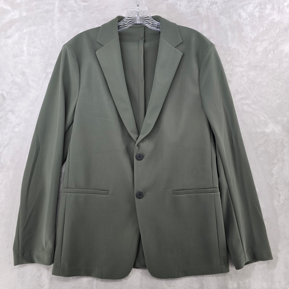 Theory Clinto Precision Ponte Blazer Mens 38‎ Green Sport Coat Peformance